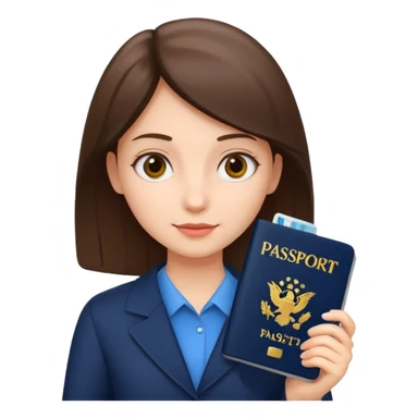 girl holding passport sticker