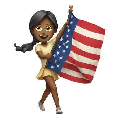 Girl spinning flag  sticker