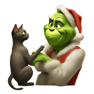 the grinch petting a cat sticker