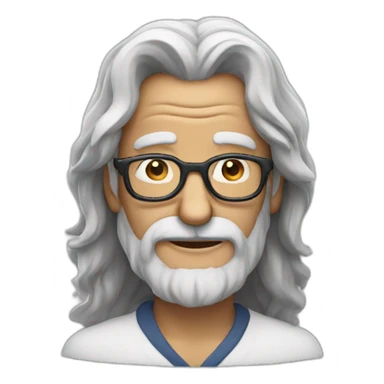 long hair old man with glasses and no mustache sticker