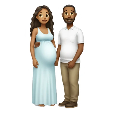 A pregnant woman with her husband  sticker