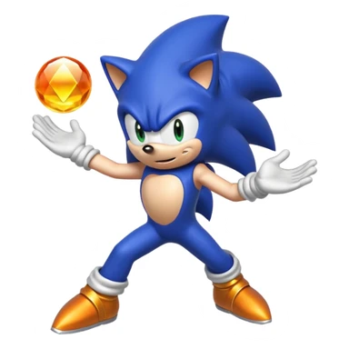 I want Sonic the hedgehog with the 7 chaos emeralds and the Goku aura transformation sticker