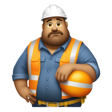Lazy fat construction worker sticker
