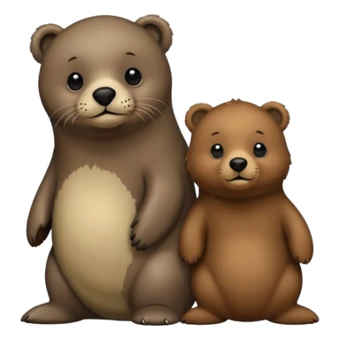seal and brown bear sticker