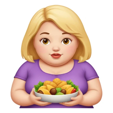 Fat girl with food sticker