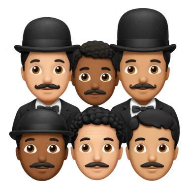 Black men wirh Charlie Chaplin mustache sticker