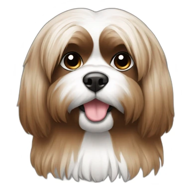 Shitzu brown medium large hair sticker