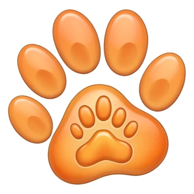 a very light pale pastel apricot pawprint sticker