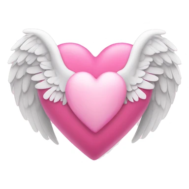 Pink heart with angel wings sticker