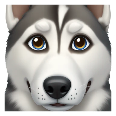 husky with blue and brown eye sticker