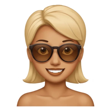 Naughty looking smile with sunglass sticker