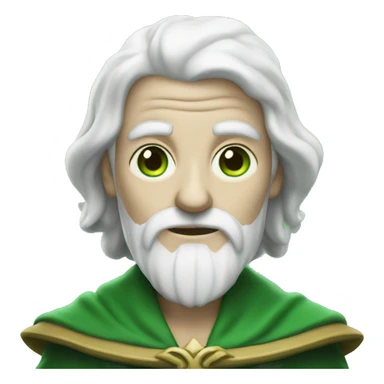 white-skinned wizard with green eyes in a green disguise sticker