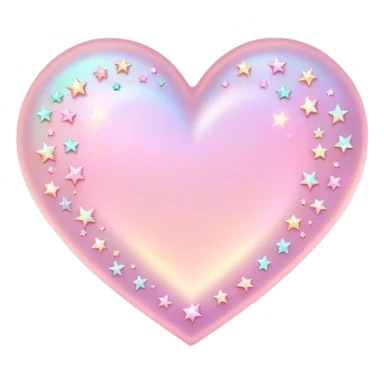 Iridescent pastel pink romantic formal elegant sophisticated cultured neat pretty beautiful nifty app icon with tiny heart shape and tiny sparkle stars shapes sticker
