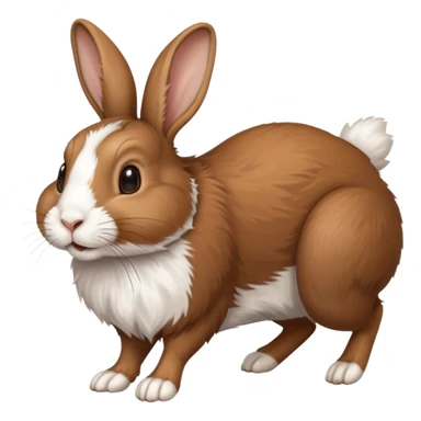 High resolution of a running farm rabbit sticker