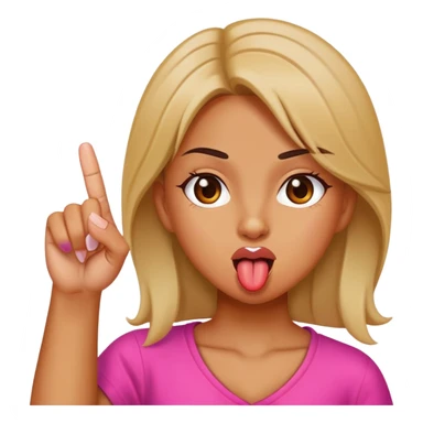 girl sticking up middle finger with tongue out  sticker