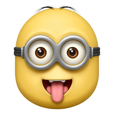 minion sticking its tongue out sticker