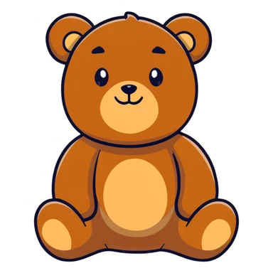 light brown teddy bear, playful and fun sticker