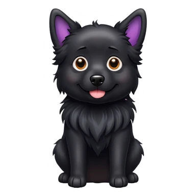 perrito negro con aureola sticker