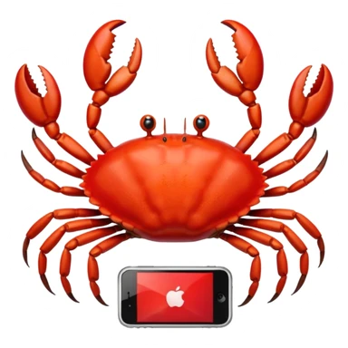 Crab with a iPhone sticker