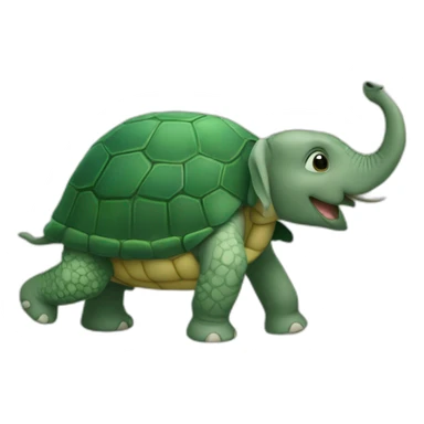 Tortue sur éléphant sticker