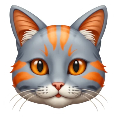 Half Shrimp Half Cat - gray and orange cat head and shrimp body named Trippi Troppi sticker
