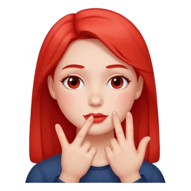 blushing with fingers sticker
