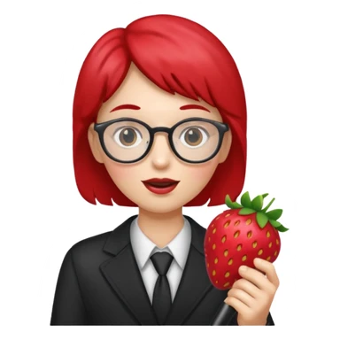 strawberry fruit be hand the mic glasses  sticker