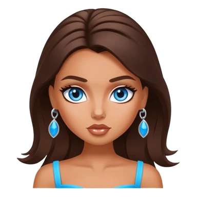 bratz baddie brunette blue eyes sticker
