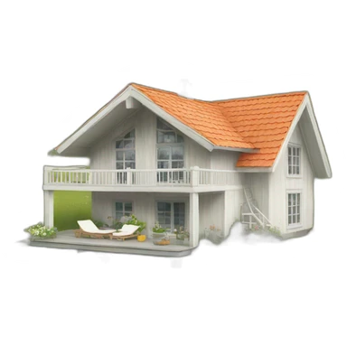 scandinavian summer house sticker