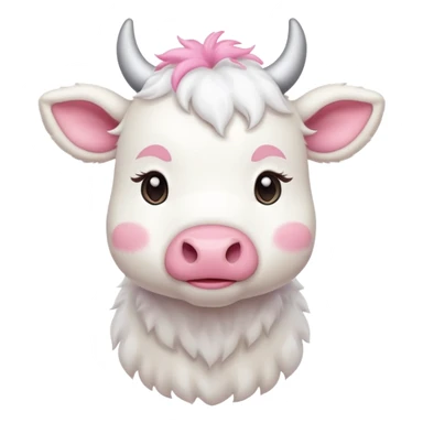 baby white cow sticker