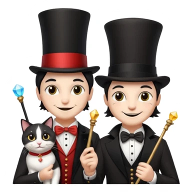 magician couple and th@ClashOfClansShopNo1eir pet cat sticker