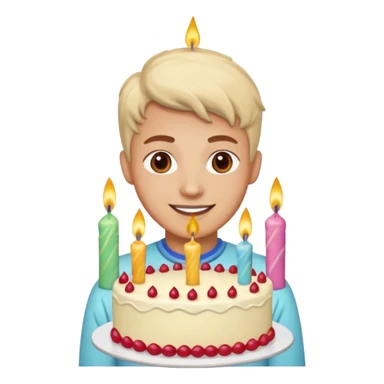 smiling face with heart eyes and cake with candles sticker