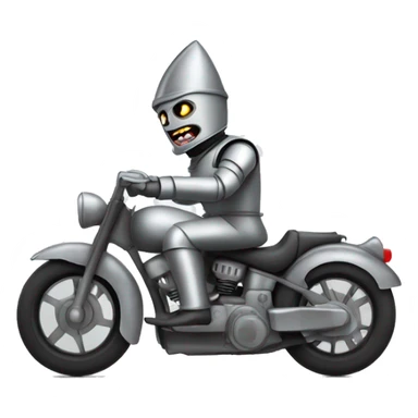 Evil Tin Man riding motorcycle  sticker