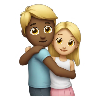 Hug with girl friend  sticker