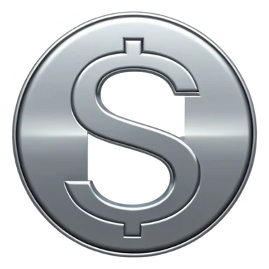 $ dollar metal symbol sticker