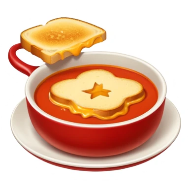 tomato soup with sliced grilled cheese on the side sticker