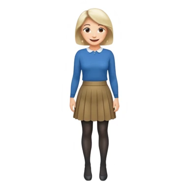 a fashionable middle aged woman, wearing skirt and tights  sticker