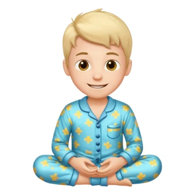create emoji of a boy getting up in the morning in the bed sticker