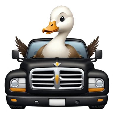 Goose driving a black dodge truck sticker