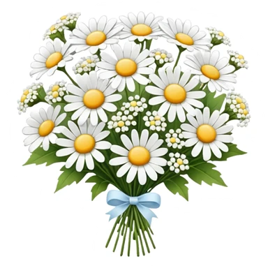 daisy and babies breath bouquet  sticker