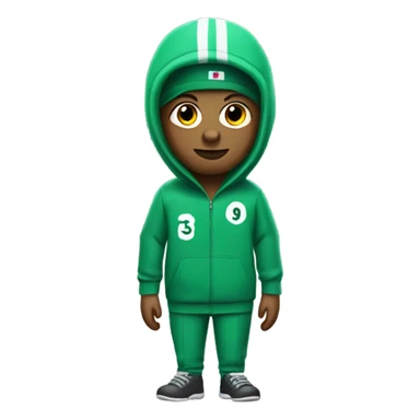 Squid game player in green track suit  sticker
