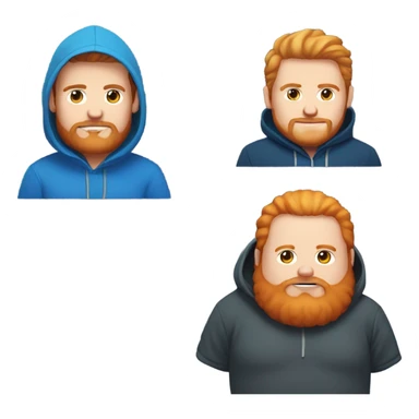 Fat streamer with blue hoodie who is a ginger with a beard sticker