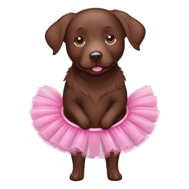 Chocolate lab wearing a tutu sticker