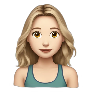 Elizabeth Olsen cartoon wearing tank top sticker