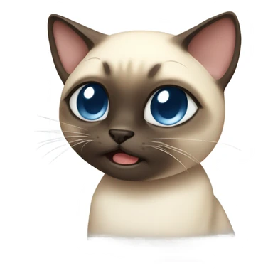 Cute Siamese cat crying and cuddling sticker