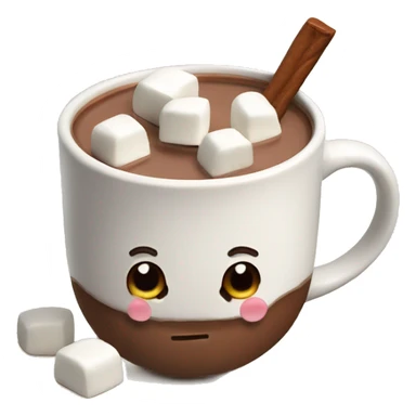 Hot chocolate in a Christmas mug with marshmallows in it sticker