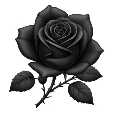 black rose, without green leaves, just flower sticker