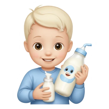 baby cute Milk bottle with cartoon face sticker