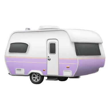 Realistic pastel purple camping travel trailer isolated.  sticker