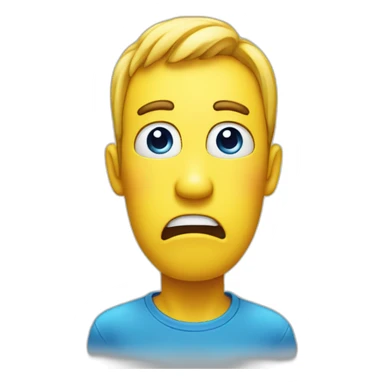 a emoji in the style of apple emoji’s, a shocked and yellow emoji with big round eyes, blue sweaty forehead, shocked mouth  sticker